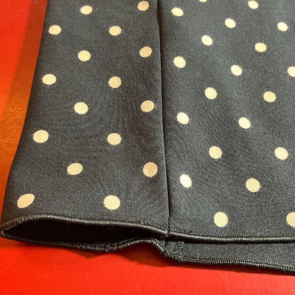 Land’s End Womens 4P Navy White Polka Dot Midi Dress Short Sleeve Business - Picture 5 of 13